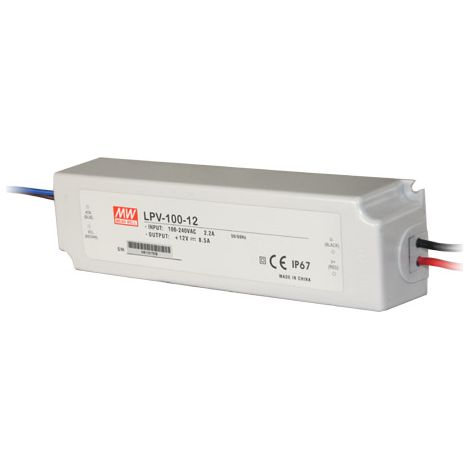 Transformateur LED 12VDC 60W IP67 Deco MeanWell LPV-60-12