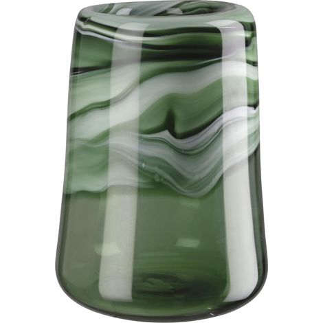 Vase en Verre soufflé à la Bouche Fait à la Main Vert Brillant Hauteur 27 cm x Ø 20 cm (1/5)
