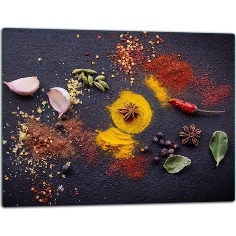 Planche à découper en verre 52x40 épices (1/5)
