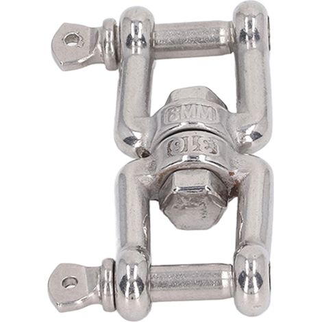 Manille à double mâchoire en acier inoxydable 304, antirouille, pour connexion de levage et quincaillerie, 6mm / 0.2in (1/5)
