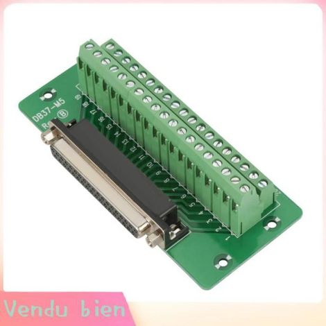 HURRISE Module d'interface DB37 DIN Rail avec bornier à vis, planche de dérivation (tête mâle) Prise Femelle (1/4)
