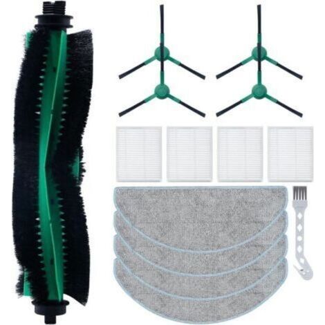 Kit d'accessoires pour iRobot Roomba Combo Essential Y0112/Y0110 robot aspirateur, pièces de rechange 1 brosse principale, 4 filtres, 4 brosses latérales, 4 lingettes, 1 brosse de nettoyage TRIMEC (1/4)