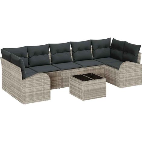Maison Exclusive - Set Divano da Giardino Grigio chiaro 55 x 55 x 37 cm polyrattan