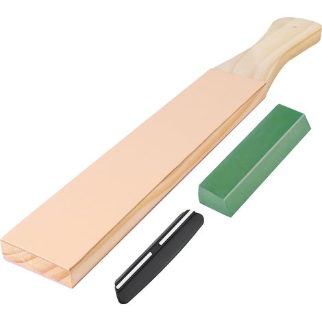 Strop En Cuir - Aiguiseur De Couteaux - Guide D'angle Et Pâte Polir - Pour Cuisine Chasse Menuiserie - Ensemble Complet (1/5)