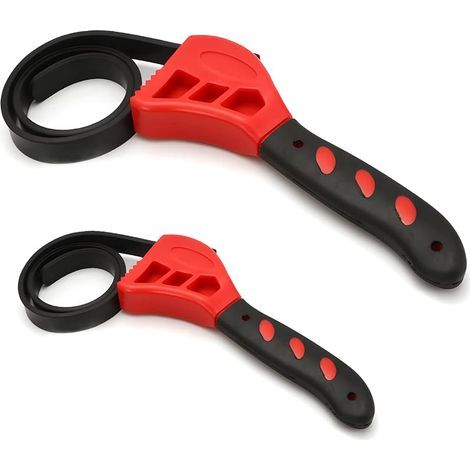 Lot de 2 clés à sangle pour filtre à huile, clé à sangle, clé à courroie réglable, clé universelle pour filtre à huile de voiture (1/5)