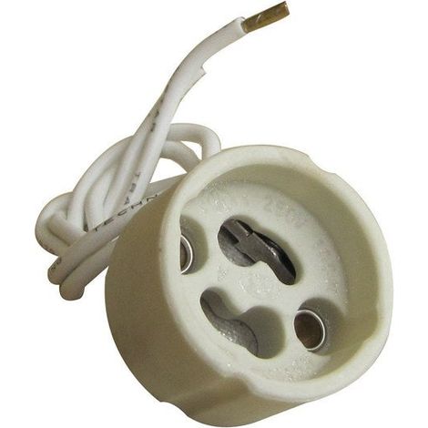 Portalámparas plástico Gu10/Gz10, TIBELEC, blanco 100 W TIBELEC