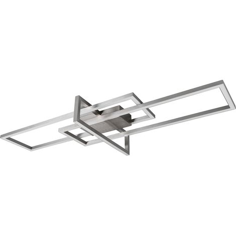 Plafonnier, Salinas incl. 1 x LED,SMD,34,0 Watt,3000K,3900 Lm. Corps: Métal, Nickel mat L:100,0cm, L:40,0cm, H:11,5cm Réglable avec interrupteur,IP20,Non variable (1/5)