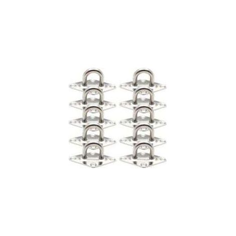 10 Pièces Fixation Anneau d'arrimage, Pontet INOX Oeil Plaques, Crochet d'arrimage Remorque Plaque Oeillet Acier Inoxydable 304 pour Fixer des Remorques Camions Bateaux Kayaks (60 x 36 mm,M5) (1/5)
