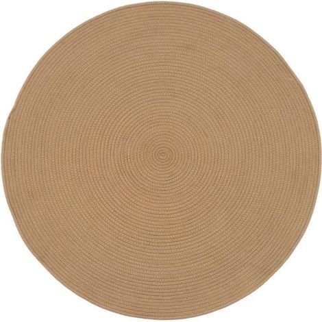 Tapis rond - JUANIO - Diamètre 130 cm - 70% polyester/30% coton - 2000 g/m² - Naturel (1/3)