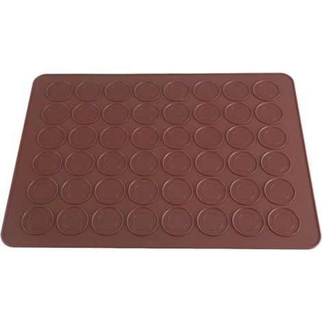 Moule de macaron en silicone - KIMISS - 48 cavités - Marron - Compatible congélateur - Tapis à pâtisserie (1/4)