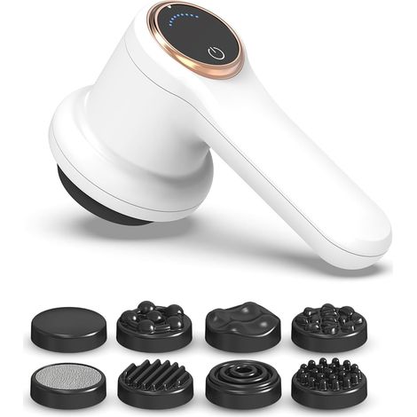 Masseur Anti Cellulite Electrique Portable, Appareils Anti Cellulite Corps Avec 8 Accessoires Interchangeables, Formes Tonifiées Soulage Fatigue, Rechargeable Petit appareil massage usage domestique (1/5)