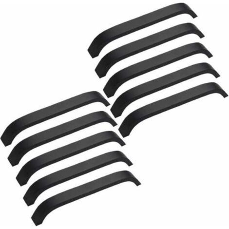 10er-Pack Moderne Schwarze Möbelgriffe 160mm Schrankgriffe Schubladengriffe mit Schrauben