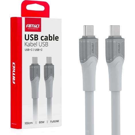 USB-C 60W Ladekabel 100cm FullLINK Datenübertragung amio-04291 (1/3)