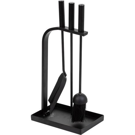 Set 4 herramientas de metal para la chimenea de metal negras (1/5)