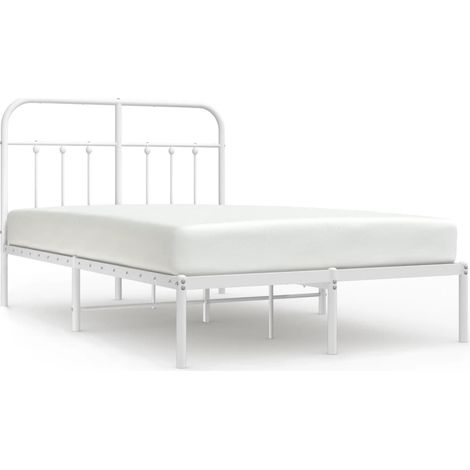 Maison Exclusive - Cadre de lit métal sans matelas et tête de lit blanc 120x200 cm (1/5)