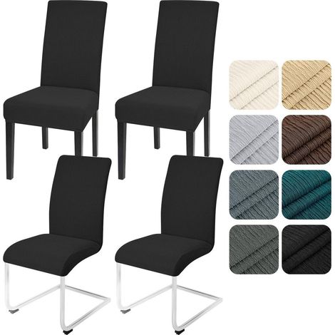 Lot de 4 housses de chaise extensibles pour salle à manger, cuisine, mariage (1/5)