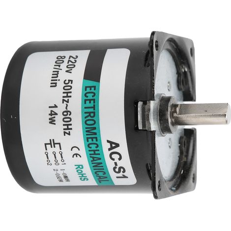 Moteur à engrenages à aimant permanent miniature, réducteur de vitesse, accessoires pour générateurs DIY, 14 W, 80 tr/min, 220 V CA (1/5)