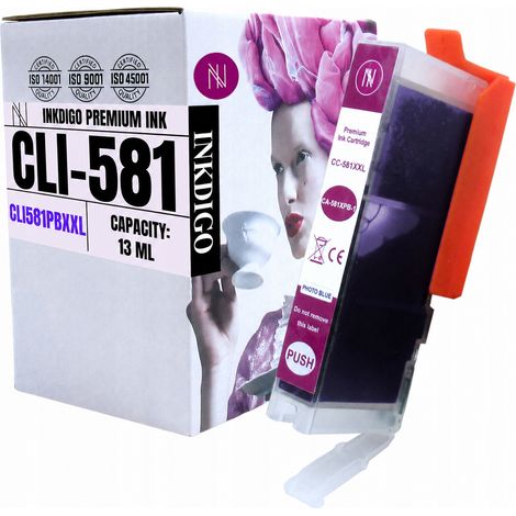 Inchiostro Inkdigo CLI581PB compatibile con Canon Pixma TR7520 TS6150 TR8550 TS705, certificato TÜV. (1/5)