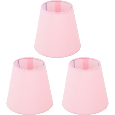 Set aus 3 innovativen E14-Stofflampenschirmen, Interventionstyp, moderner Lampenschirm mit Staubschutzhülle für rosa Nachttischlampe (1/5)