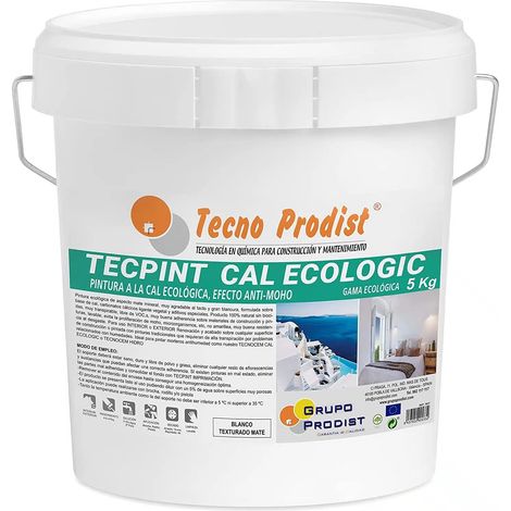Tecno Prodist Tecpint Cal Ecologic - Pintura ecológica a la cal exterior e interior al agua - Blanco