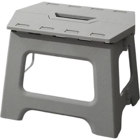 Tabouret Pliable d'Extérieur Siège Hexagonal ABS Léger Charge 100kg pour Camping Pêche Pique-nique, Gris (1/5)