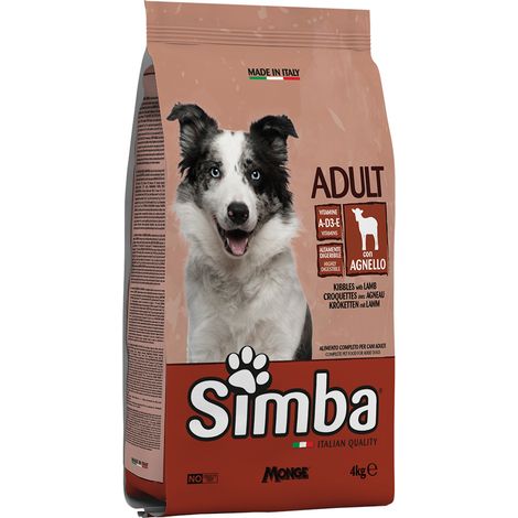 CROCCHETTE PER CANI 'SIMBA' agnello - kg 4 - MONGE