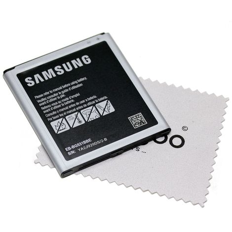 Batterie pour d'origine Samsung pour Samsung Galaxy J5 (J500F) EB-BG531BBE avec Chiffon de Nettoyage mungoo Noir
