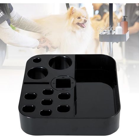 Organiseur d'outils de toilettage pour animaux de compagnie – Support de rangement pour outils de beauté pour chien et chat, accessoires de table de cosmétologie, rotatif, 18 x 18 cm, 1 pièce (1/5)