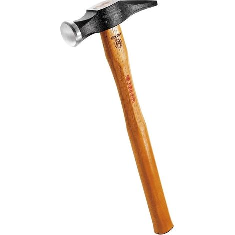 1 - Marteau - Tête Ronde - Manche Hickory Haute Sécurité - Fixation Triple Coin Acier Et Bois - Pour Frappe Métallurgie - Naturel - 28 Mm