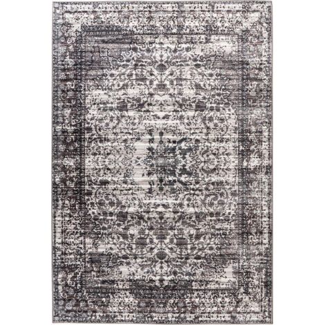 Tapis Tissé Imprimé à Poils Plats "Saphira" Gris 80 x 150 cm (1/5)