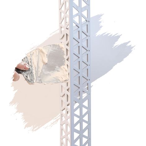 PVC Eckwinkel, Eckprofil, Kantenschutz 2,5m, Putzschienen aus hart PVC, für Innen- & Außenputz - Weiß, 40 x 40 x 6mm