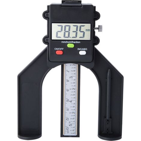 Jauge de profondeur numérique, règle d'affichage de la profondeur de 0 à 80 mm Affichage LCD magnétique Main de travail du bois numérique (1/4)