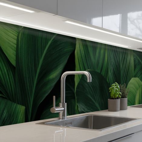 Kitchen Splashback Nature - Tropical - Leaves - Green 500x60 cm