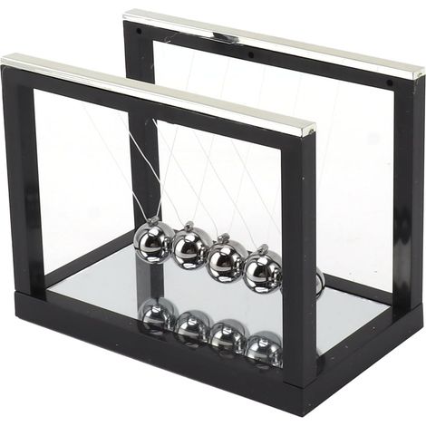 Newtonsche Wiege aus Edelstahl mit Spiegelsockel, Stressabbau-Schaukelkugeln für die Bürodekoration (1/5)