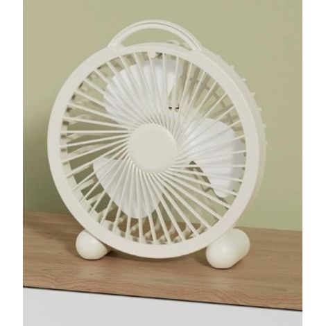 Ventilador de escritorio USB portátil, silencioso y potente, ideal para oficinas y hogares. Solo funciona con corriente eléctrica. Color blanco. (1/5)