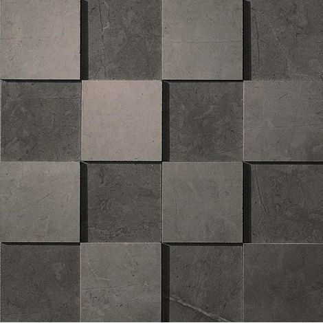 Mosaïque effet Marbre 3D Gris Ombre 7,4x7,4 cm Quadra 30x30x0,95 cm Brillant Clarenza - Mur intérieur (vendu par carton de 0,54 m²) - RO'MA CARRELAGE (1/5)