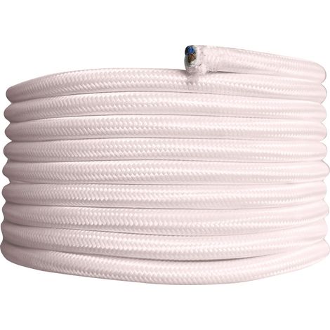 SANS MARQUE Câble tissu rond, rose ballerine, 3m (1/5)