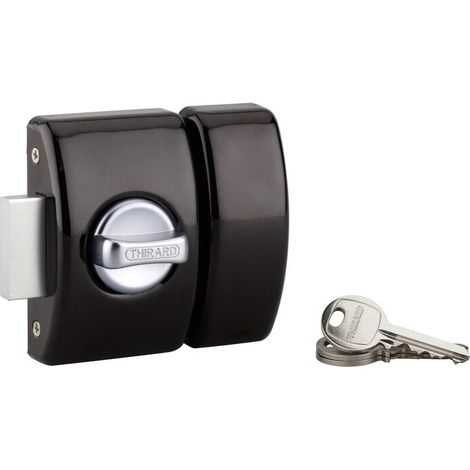 Verrou à bouton 40mm en acier – 3 clés – Niveau de sécurité 6/10 – Protection anti-arrachement pour porte d'entrée (1/5)