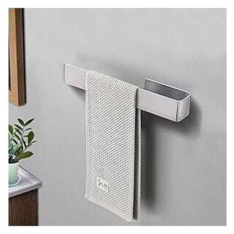 Portasciugamani da bagno da 25 cm, non necessita di foratura, in acciaio inossidabile, adesivo, per bagno e cucina.