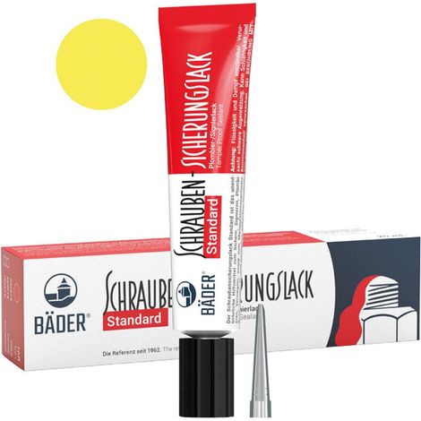 Vernish di sicurezza per vite standard da 20 ml di tubo giallo (per 12)