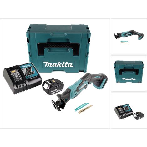 Makita DJR 183 RM1J Sierra de sable a batería 18V en Makpac 2 + 1x Batería BL1840 4,0 Ah + Cargador DC 18 RC