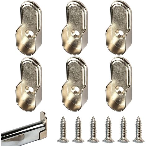 6 Pcs Support Tringle Penderie, Avec 12 Vis, Support Barre Penderie, Tringle, Penderie Ovale Soutien Barre Penderie, Pour Soutien Pour Tringle Rideau, Barr Penderi Vetement, Porte Manteau (1/5)
