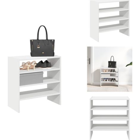 Schuhregale 2 Stk. Stapelbar Weiß 60x30x30,5 cm - Schuhregal - Schuhregale - Schuhaufbewahrung - Schuhschrank (1/5)