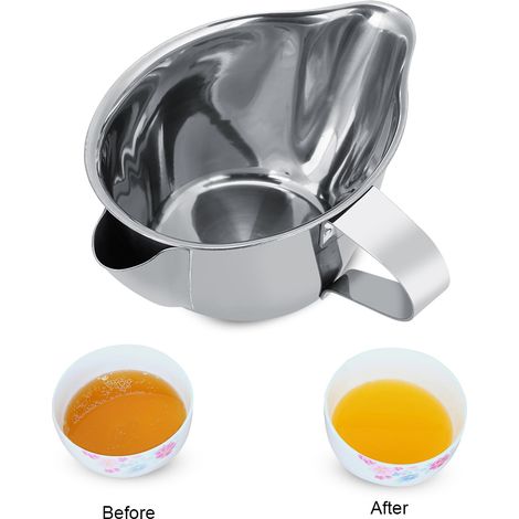 Fettsieb aus Edelstahl, Speiseölabscheider, Feinsieb für Brühe, Speiseölfilter, robustes Küchenutensil (1/5)
