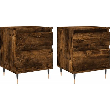 Maison Exclusive - Nachttische 2 Stk. Räuchereiche 40x35x50 cm Ho