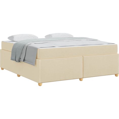Maison Exclusive - Bettrahmen mit Matratze Creme 180 x 200 cm Sto (1/5)