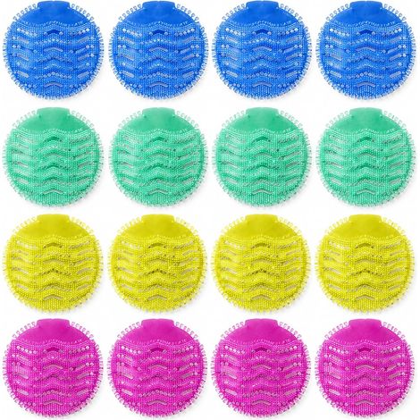 Lot de 16 tamis d'urinoir avec parfum, tapis d'insert d'urinoir, protection anti-éclaboussures, désodorisant emballé individuellement, effet frais de 30 jours pour toilettes, toilettes publiques (1/5)