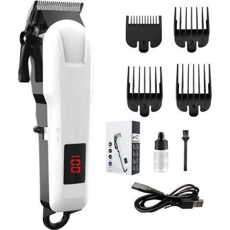 Tondeuse à cheveux électrique - affichage numérique - rechargeable par USB - outil de coiffage à 4 positions (1/4)