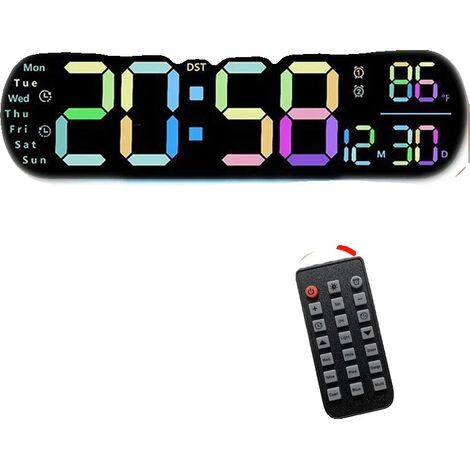 Reloj de pared con pantalla LED y mando a distancia incluido. No se puede cambiar el color. (1/2)