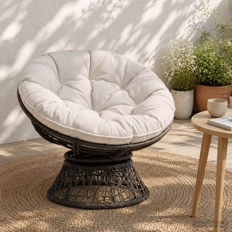 vidaXL Cojín para Silla Colgante VIANEN 100% Poliéster Blanco (1/5)